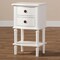 Baxton Studio Audrey Country Cottage Farmhouse White Finished 2-Drawer Nightstand 147-8180 - alternate 6